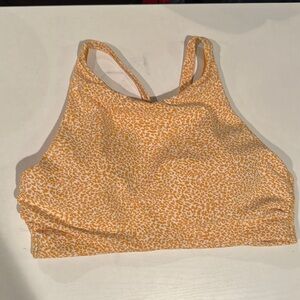 Athleta Bikini Top “Maldives” Racer back.Size small. Mustard yellow/white